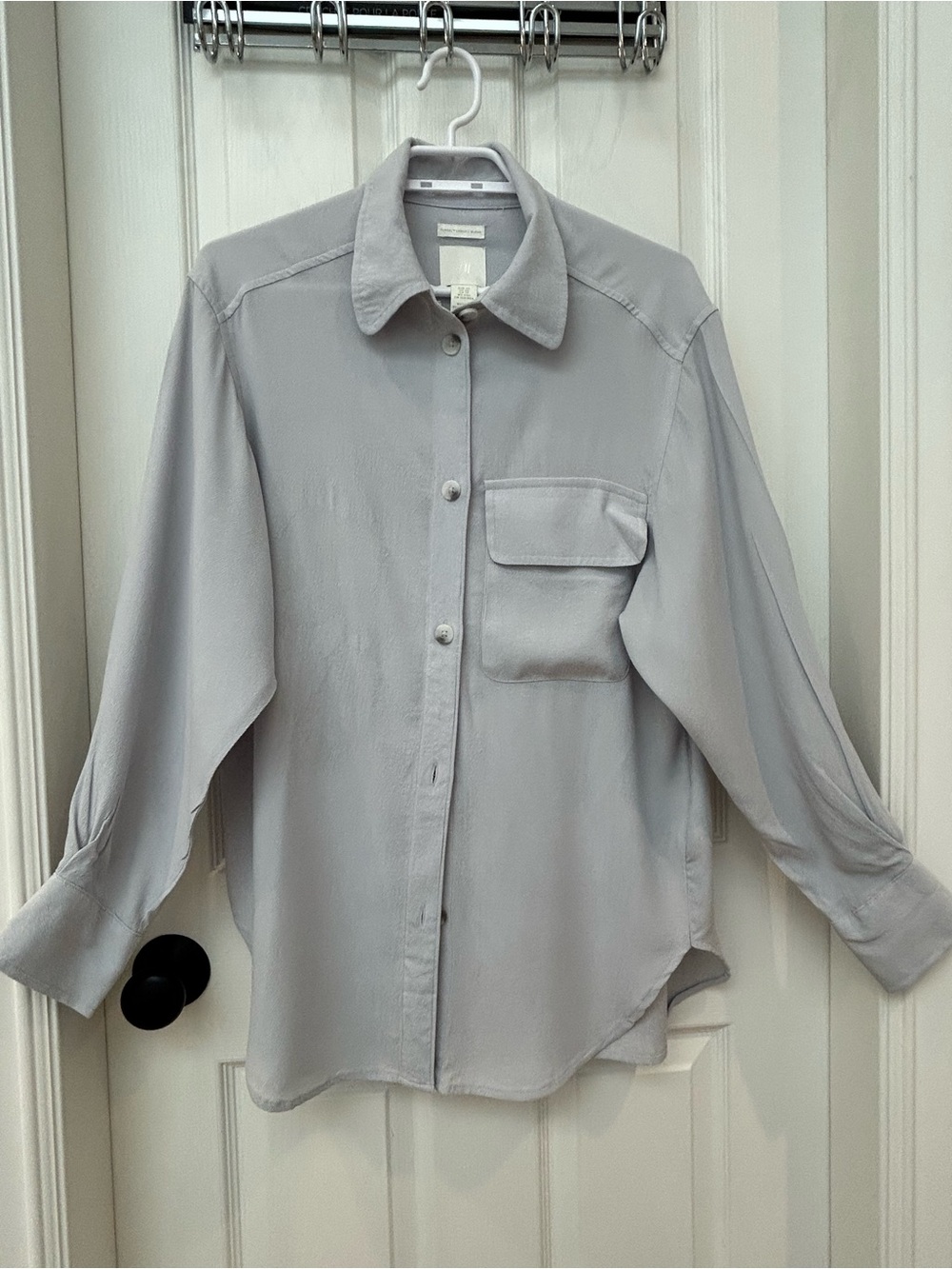 H&M Ladies Blue Gray Flowy Blouse